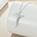 wholesale 925 Sterling Silver Infinity Cross Pendant Necklace with Stones for Women - Faith & Hope s-0-2