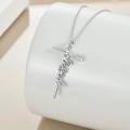 wholesale 925 Sterling Silver Infinity Cross Pendant Necklace with Stones for Women - Faith & Hope s-0-2