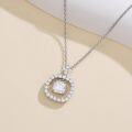 wholesale White Gold Plated Silver & Moissanite Geometric Cushion Cut Solitaire Necklace 1.0ct w/GRA Card-0-2