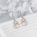 wholesale 925 Sterling Silver Fox Teacup Heart Drop Earrings Gift for Her-0-4