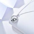 wholesale 925 Sterling Silver 925 Cute Panda Moon CZ Pendant Necklace Gift for Her-0-3