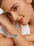 TOUPOP Sterling Silver Crystal Evil Eye Bracelet Anklet Adjustable Amulet Jewelry-0-6