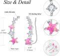 wholesale 925 Sterling Silver Pink Opal & CZ Star Ear Climber Earrings for Women Girls -0-5