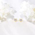 wholesale 14K Gold Cat Ear Studs with Cubic Zirconia - Fashionable s for Her-0-3