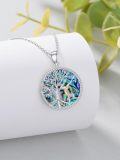 wholesale 925 Sterling Silver & Abalone Gymnastics Tree of Life Necklace for Women, 20mm Pendant, Strength Jewelry Gift for Mom, Wife, Athlete-0-3