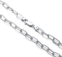 wholesale Silver Paperclip Chain Necklace for Women Men 2 5 3mm 18 26 Inch-Length:20 inches Width:2.5MM