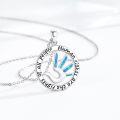 wholesale 925 Sterling Silver Blue Opal Handprint Pendant Necklace for Women - Human Rights s-0-1