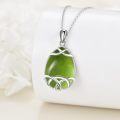 wholesale 925 Sterling Silver Green Peridot & Turquoise Celtic Knot Pendant Necklace-0-2
