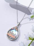 wholesale 925 Sterling Silver Teardrop Moonstone Family Pendant Necklaces for Mom Dad Daughter Sister Gift Ideas-0-4