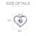 TOUPOP Sterling Silver Sapphire Heart Necklace Gift for Women-0-3