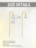 wholesale Gold 14k Freshwater Pearl Long Chain Drop Earrings for Women Gift Ideas-0-3