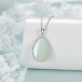 wholesale 925 Sterling Silver Teardrop Pendant Necklace with Opal Stone for Women s-0-17
