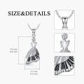 wholesale 925 Sterling Silver Dancing Girl Pendant Necklace with Piano Keys Design for Women and Girls-0-4