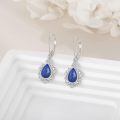 wholesale 925 Sterling Silver Elegant Purple Teardrop Earrings Wholesale With Crystal Accents-0-16