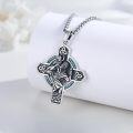 wholesale 925 Sterling Silver Celtic Trinity Knot Turquoise Saint Christopher Cross Pendant Necklace for Men & Women-0-2