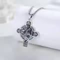 wholesale 925 Sterling Silver Celtic Trinity Knot Turquoise Saint Christopher Cross Pendant Necklace Wholesale for Men & Women-0-2