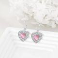 wholesale Sterling Silver Onyx Peridot Pink Moss Agate Turquoise Lapis Lazuli Heart Earrings-0-25