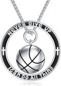 wholesale 925 Sterling Silver Basketball Sport Pendant Necklace  Gift for Women Men-0-0