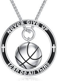 wholesale 925 Sterling Silver Basketball Sport Pendant Necklace  Gift for Women Men-Basketball-2