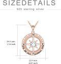 wholesale 925 Sterling Silver Rose Gold Sterling Silver Moissanite Diamond Compass Necklace for Women-0-4
