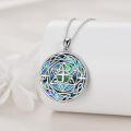 wholesale 925 Sterling Silver Round Abalone Shell Celtic Knot Heart Pendant with Triple Moon and Ankh Cross Necklace for Women-0-3
