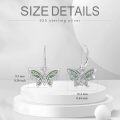 wholesale 925 Sterling Silver Green Moss Agate Butterfly Drop Earrings for Women Girls Gift Idea-0-4