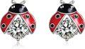 wholesale 925 Sterling Silver Ladybug Stud Earrings Cute Animal s for Women-0-0