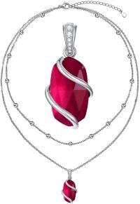 wholesale Sterling Silver Gemstone Dainty Pendant Necklace for Women Mom Gift-Layered-Garnet-January