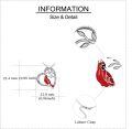wholesale 925 Sterling Silver Red Enamel Cardinal Heart Pendant Necklace - Angel Sympathy Jewelry for Women-0-4