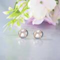 wholesale 925 Sterling Silver Round Cubic Zirconia Stud Earrings for Women and Men Sports Fans Gift-0-3