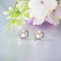 wholesale 925 Sterling Silver Round Cubic Zirconia Stud Earrings for Women and Men Sports Fans Gift-0-3