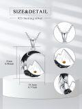 wholesale 925 Sterling Silver Crescent Moon Mountain Pendant Necklace with Black and Gold Accents-0-1