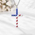 wholesale 925 Sterling Silver Cross Pendant With Blue Opal And Philippians Inscription-0-53
