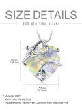 wholesale 925 Sterling Silver Heart Pendant Necklace Wholesale With Red Crystal-0-4