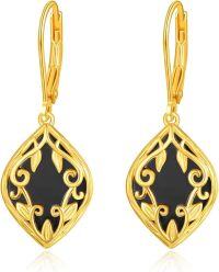 wholesale 925 Sterling Silver and Black Onyx Filigree Drop Earrings - Bohemian Style  for Women-Filigree Boho-D