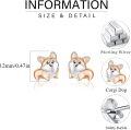 wholesale 925 Sterling Silver Corgi Dog Stud Earrings for Women - Cute Puppy  for Dog Moms & Pet Lovers-0-5