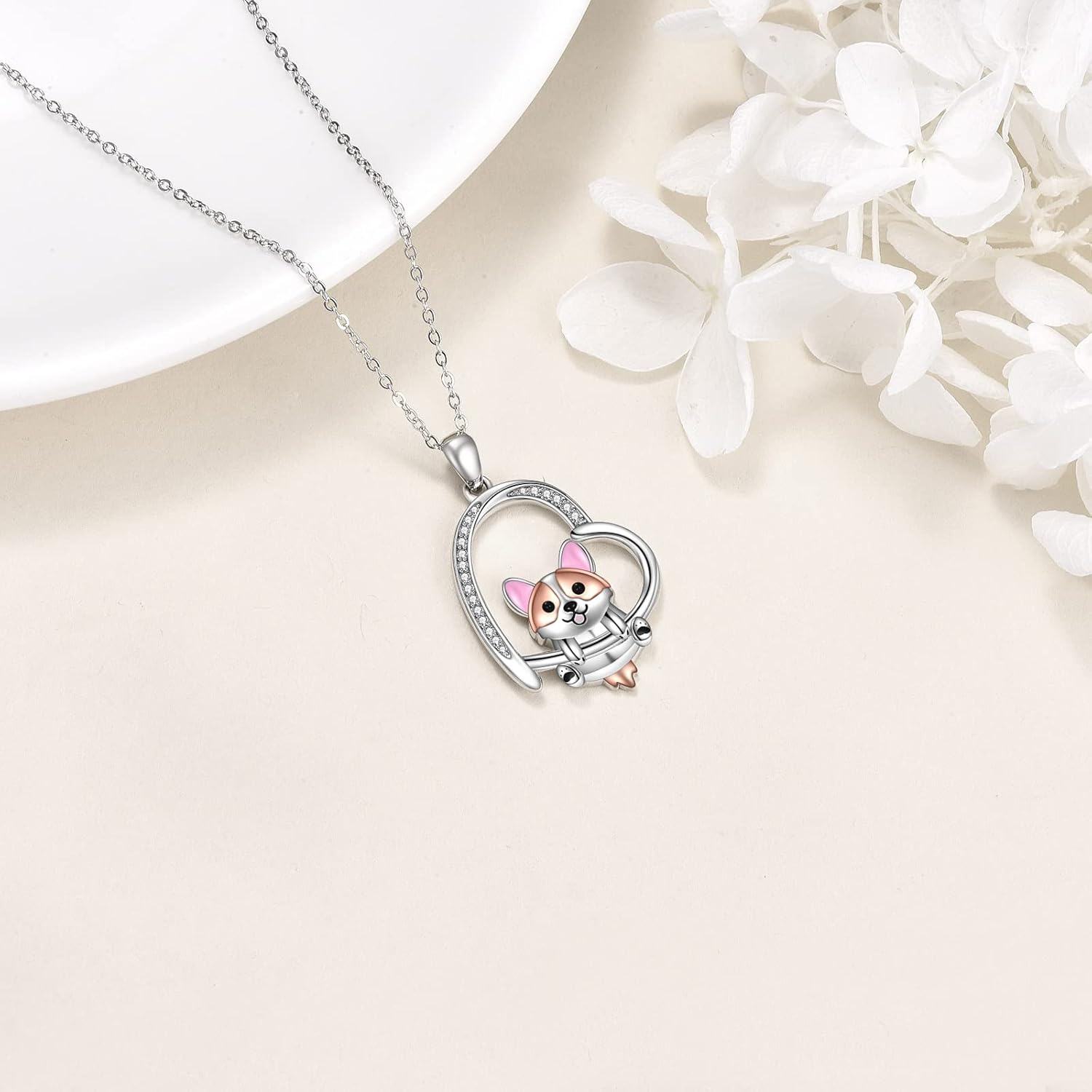 wholesale 925 Sterling Silver Cute Dog Pendant Necklaces Gifts for Women Jewelry-0-4