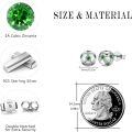 wholesale 925 Sterling Silver Soccer Ball Stud Earrings with Green Stones - Sports s for Women and Men-0-4