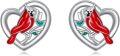 wholesale 925 Sterling Silver Red Bird Heart Stud Earrings for Women Gift Ideas-0-0