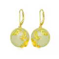 TOUPOP 14K Gold Plated Sterling Silver Jade Earrings for Women-0-0