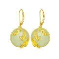 TOUPOP 14K Gold Plated Sterling Silver Jade Earrings for Women-0-0