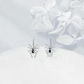 wholesale 925 Sterling Silver Spider Black Zircon Hoop Earrings Platinum Plated-0-2