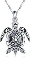 wholesale 925 Sterling Silver Abalone Shell Sea Turtle Pendant Necklace Ocean Jewelry for Women-0-0