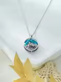 TOUPOP Sterling Silver Stone Wolf Necklace Gift for Women Men Birthday Christmas-0-5