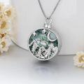 wholesale 925 Sterling Silver & Artificial Moss Agate Crystal Mountain Urn Pendant Necklace for Ashes Memorial Jewelry Gift-0-4