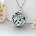 wholesale 925 Sterling Silver & Artificial Moss Agate Crystal Mountain Urn Pendant Necklace for Ashes Memorial Jewelry Gift-0-4
