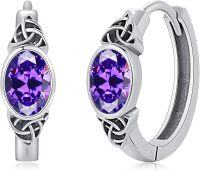 wholesale Sterling Silver Celtic Knot Hoop Earrings with Cubic Zirconia-Earrings-02 February