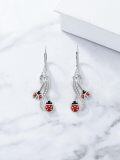 wholesale TOUPOP Animal Earrings (ladybug), Silver -0-4
