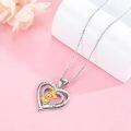 wholesale 925 Sterling Silver Heart-Shaped Saint Michael Guardian Angel Pendant Necklace-0-2