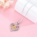 wholesale 925 Sterling Silver Saint Michael Archangel Heart Pendant Necklace Platinum Plated-0-2